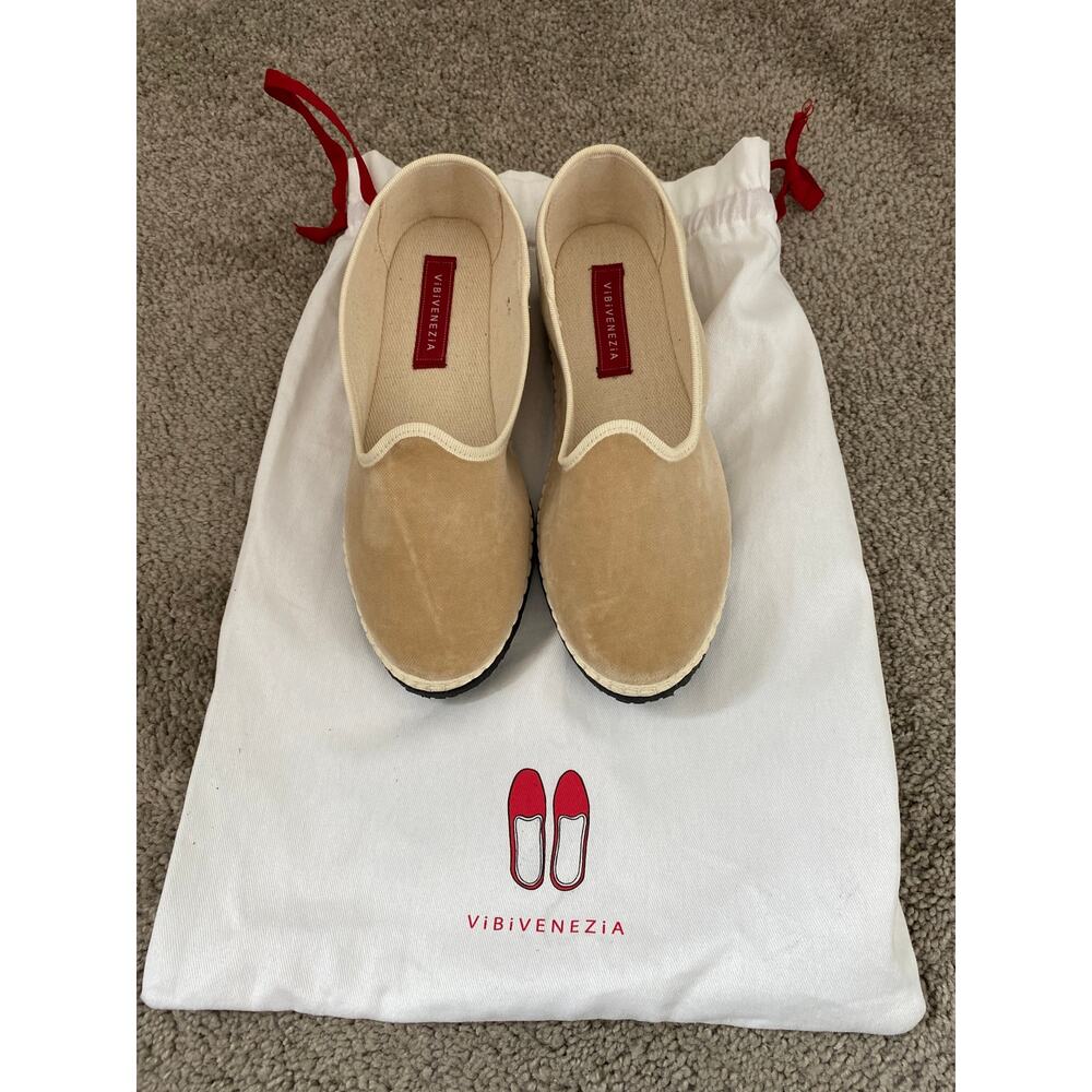 NEW ViBi Venezia Beige Velvet Friulane Venetian Italian Slippers EU 36